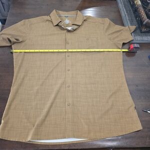 Kuhl Men's Short Sleeve Button-Down Shirt in Brown Tan